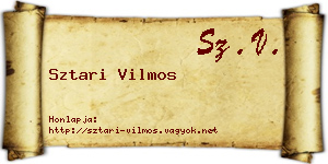Sztari Vilmos névjegykártya